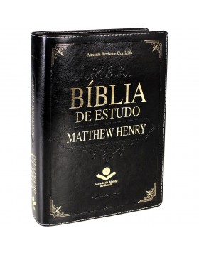 Bíblia de Estudo Matthew Henry - capa luxo - Preta