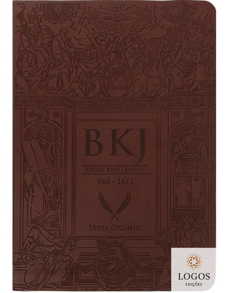 Bíblia King James 1611 - letra ultra-gigante - capa luxo castanha
