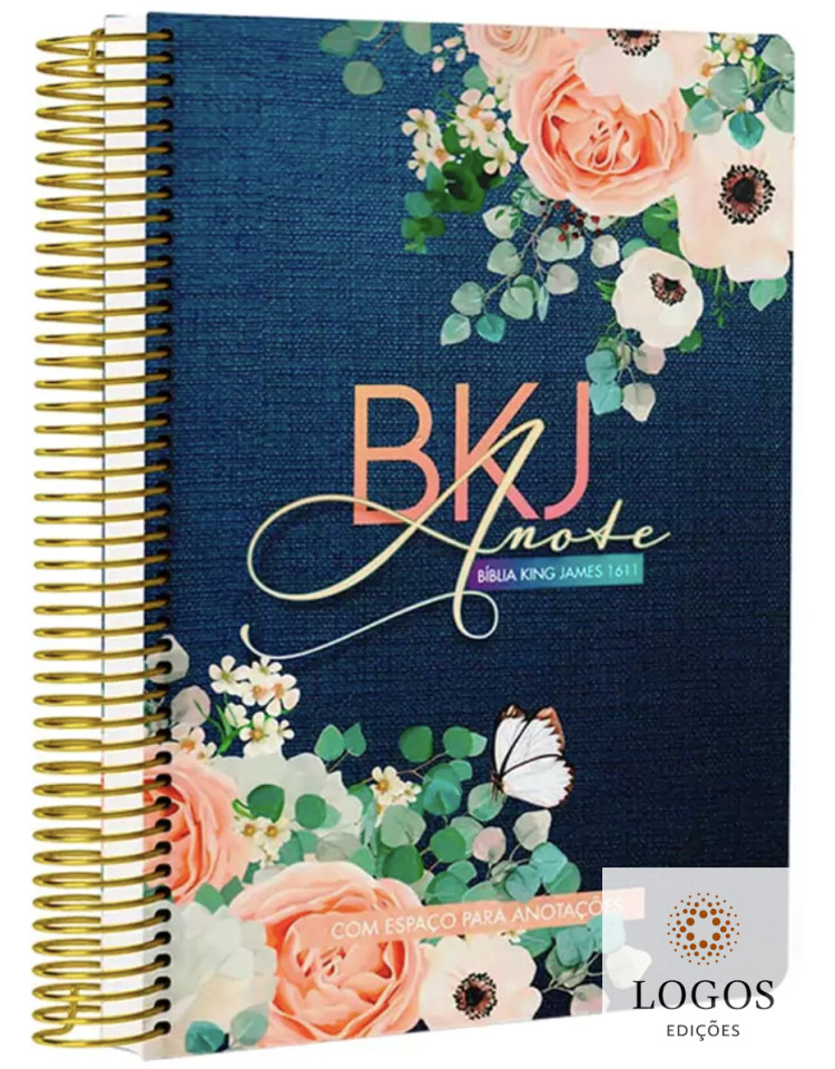 Bíblia King James Fiel 1611- Anote - letra grande - capa espiral soft touch - Blue jeans. 9786589938507