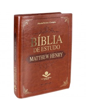 Bíblia de Estudo Matthew Henry - capa luxo - Castanho
