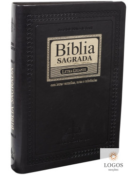 Bíblia Sagrada - letra gigante - preto nobre com beiras douradas e índice digital. 7898521810740