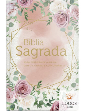 Bíblia Sagrada - RC - letra gigante com dicionário e concordância - capa rosa blush. 9786556550589