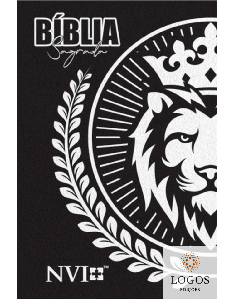 Bíblia Sagrada - NVI - capa dura - Leão ramos preta. 7908084615741