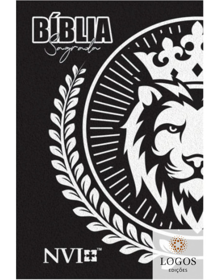Bíblia Sagrada - NVI - capa dura - Leão ramos preta. 7908084615741