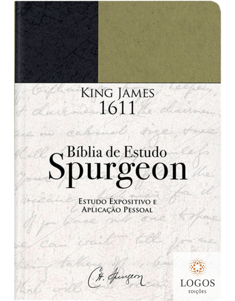 Bíblia de Estudo Spurgeon - King James 1611 - capa verde e preto. 9786586996296