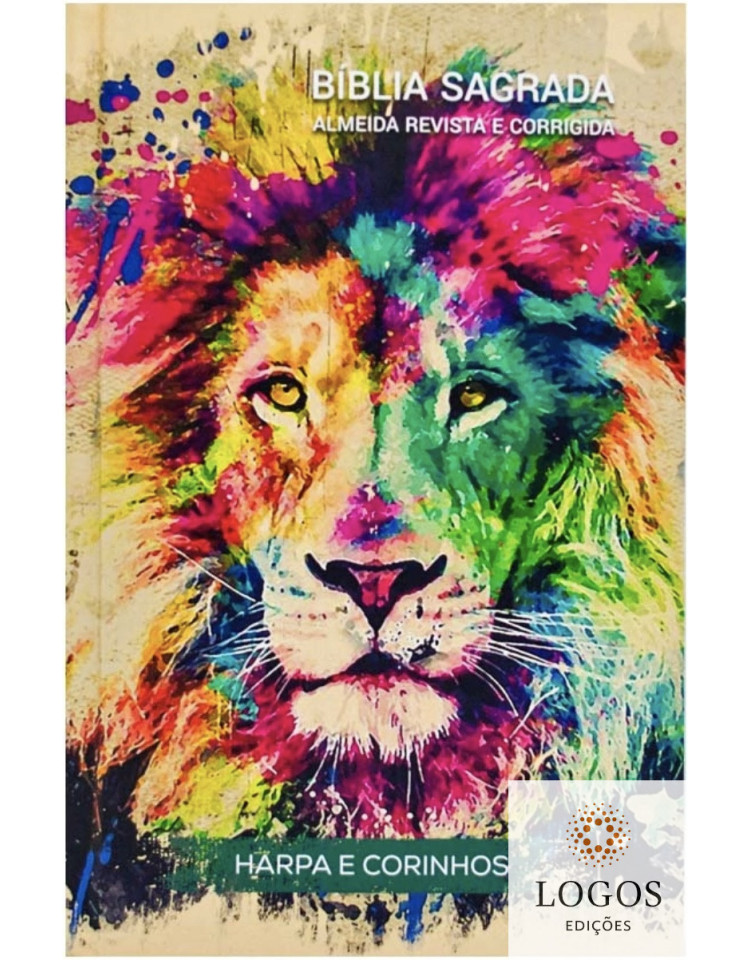 Bíblia Sagrada - ARC - capa dura - harpa avivada e corinhos - Lion colors. 7908084611439