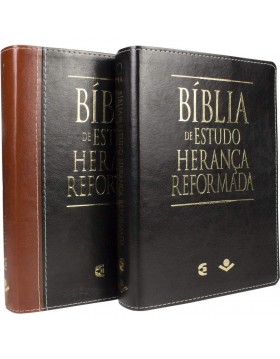 Bíblia de Estudo Herança Reformada - RA - capa luxo - preto e castanho