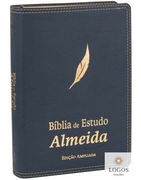 Bíblia de Estudo Almeida - edição ampliada - NAA - capa luxo - azul escuro. 7899938418444