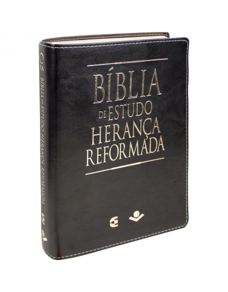 Bíblia de Estudo Herança Reformada - RA - capa luxo - preto e castanho