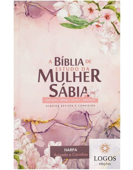 A Bíblia de Estudo da Mulher Sábia - ARC. Purple flower. 7908084611651