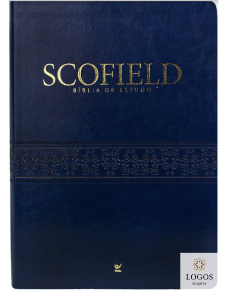 Bíblia de Estudo Scofield - AEC - capa PU luxo - azul. 9786555844856