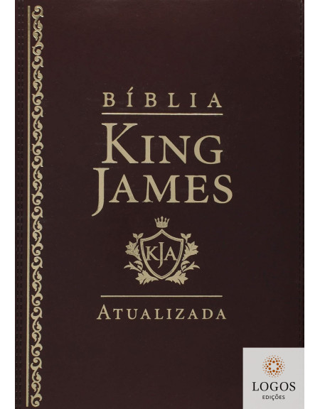 Bíblia de Estudo King James Atualizada - letra grande - capa luxo castanho