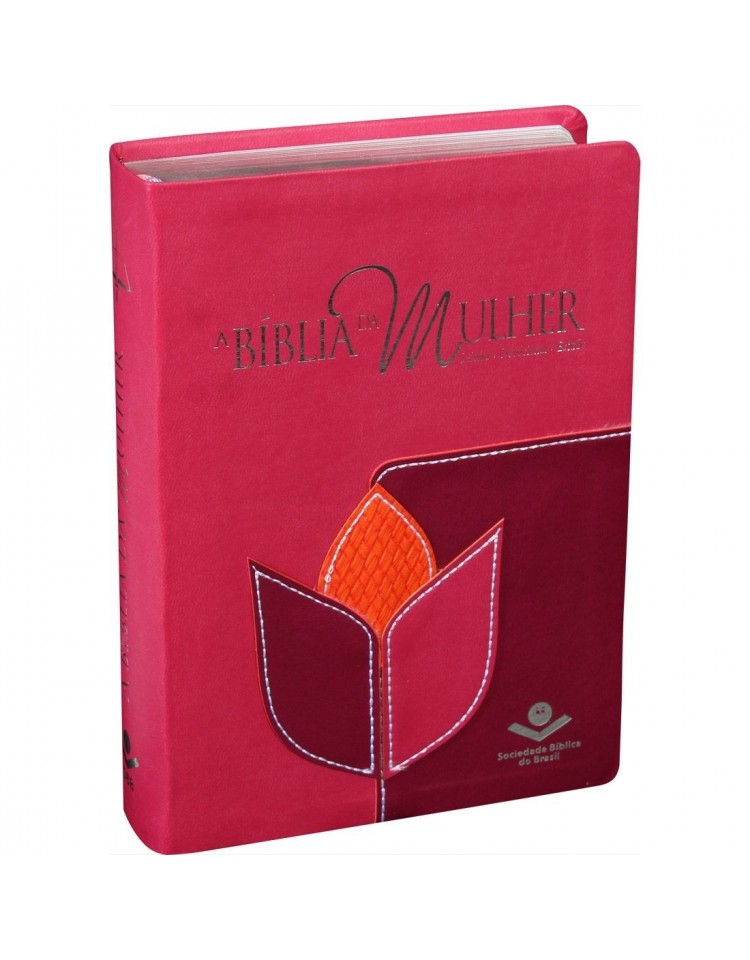 A Bíblia da Mulher - ARC - capa luxo - Flor pink