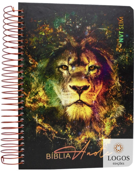 Bíblia Anote - NVT - slim - capa espiral - Leão fire. 9786589938521