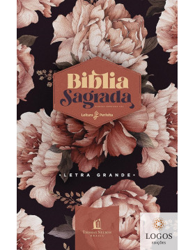 Bíblia Sagrada - leitura perfeita - NVI - capa dura - peónias rosadas. 9786556892061