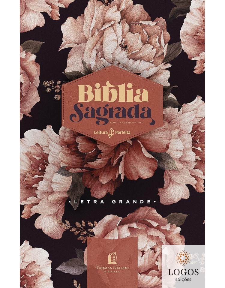 Bíblia Sagrada - leitura perfeita - NVI - capa dura - peónias rosadas. 9786556892061