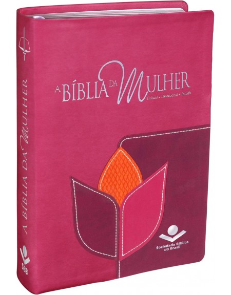 A Bíblia da Mulher - ARC - letra grande - capa luxo - Flor pink