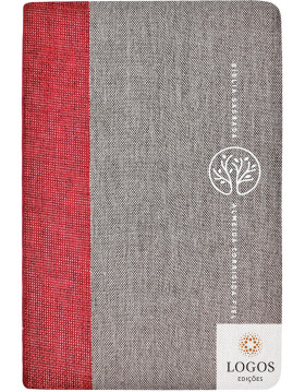 Bíblia Sagrada - ACF - leitura perfeita - capa tecido - vermelho e cinza. 9786556892139