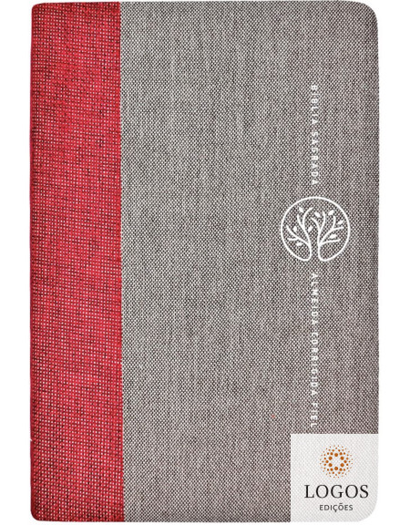 Bíblia Sagrada - ACF - leitura perfeita - capa tecido - vermelho e cinza. 9786556892139