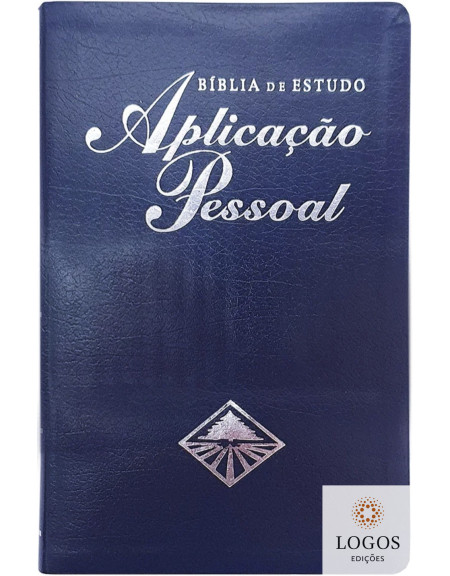 Bíblia de Estudo Aplicação Pessoal - grande - capa luxo couro bonded - Azul. 9798526305877