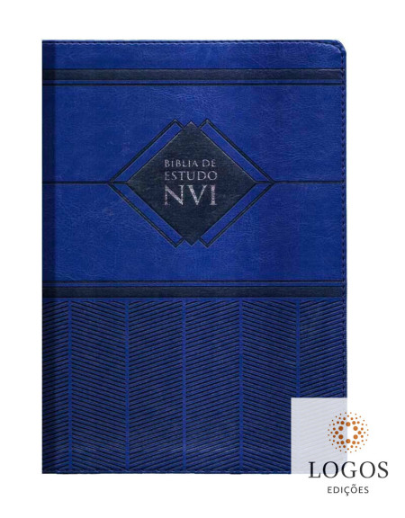Bíblia de Estudo NVI - edição de luxo - capa PU azul. 9788000004860