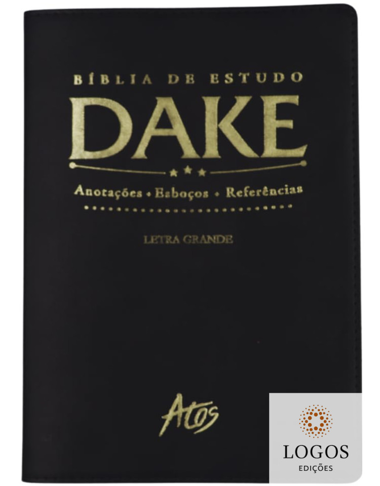 Bíblia de estudo DAKE - letra grande - capa luxo - preta. 9786599870620