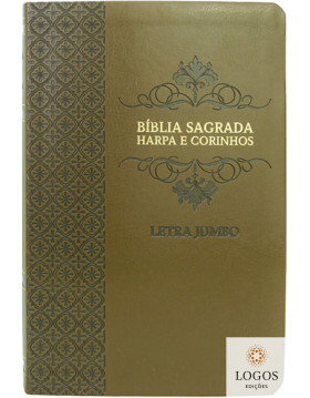 Bíblia Sagrada - ARC - com Harpa e Corinhos - Full Color - Letra Jumbo - Capa Luxo - Arabesco Castanho. 49752