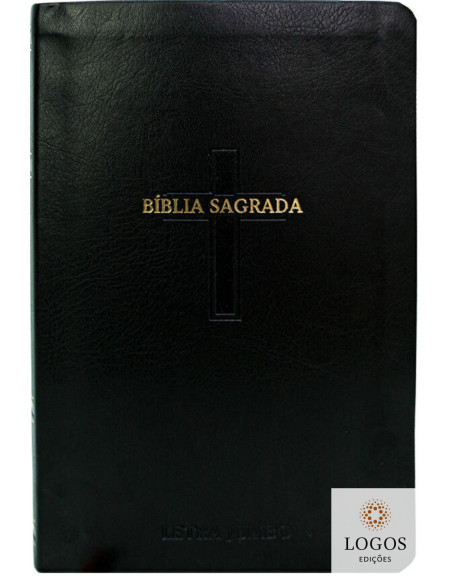 Bíblia Sagrada - ARC - com Harpa e Corinhos - Full Color - Letra Jumbo - Capa Luxo - Cruz Preta. 49749