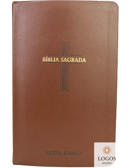 Bíblia Sagrada - ARC - com Harpa e Corinhos - Full Color - Letra Jumbo - Capa Luxo - Cruz Castanha. 49751