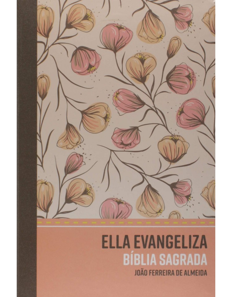 Bíblia Sagrada de Estudo Ella Evangeliza - ARC - capa semi-flexível - Rose floral