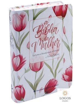 A Bíblia da Mulher - nova edição - NAA - tamanho portátil - tulipa branca. 7899938426692