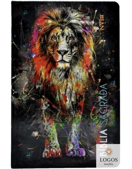 Bíblia Sagrada - NVI - capa dura - Leão grafite. 9786588364345