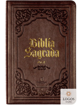 Bíblia Sagrada - ACF - edição de luxo em couro-soft - slim - capa castanha. 9786552172150