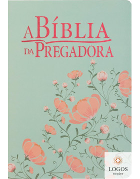 A Bíblia da Pregadora - capa luxo couro bonded - floral verde. 7899938416839