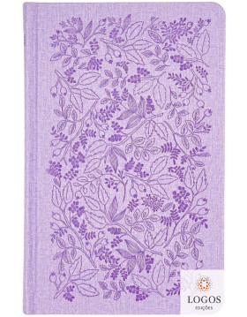 Bíblia Sagrada - ACF - edição de luxo com capa em tecido - slim - flores lilás. 9786552172143
