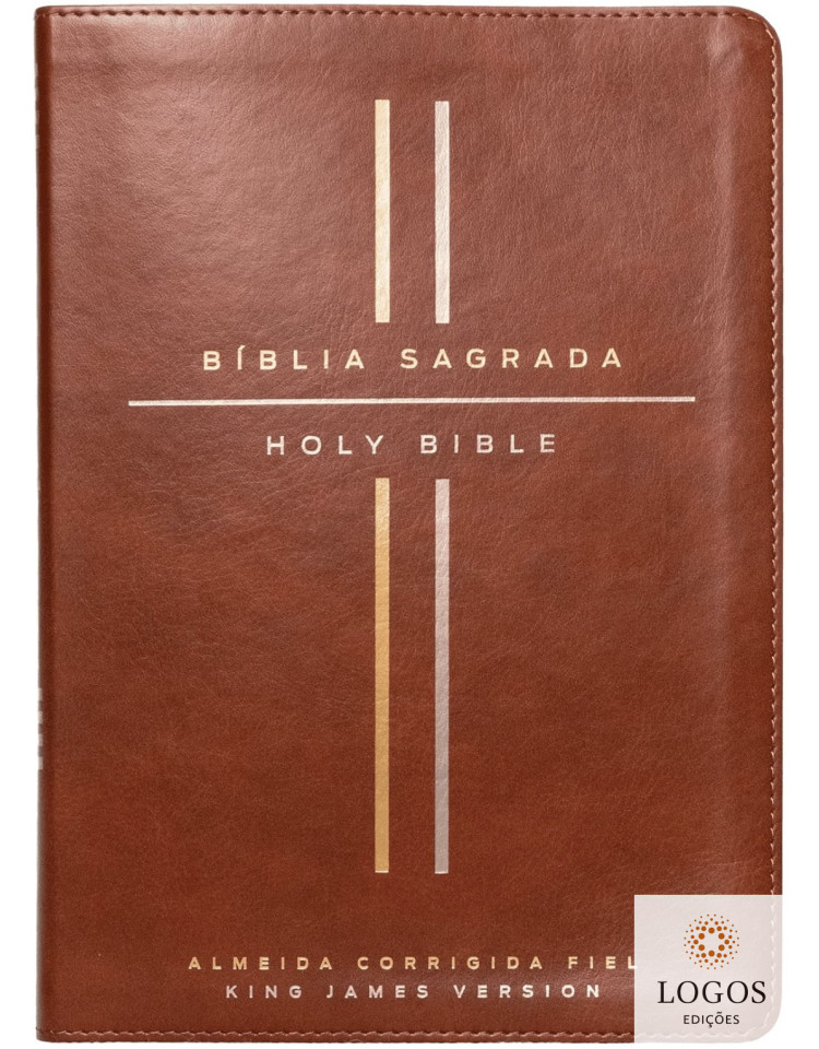 Bíblia Bilingue - português/inglês - ACF - capa couro-soft - castanha. 9786556898667