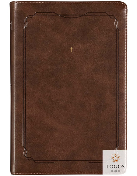 The Purpose Book - Bíblia Sagrada - A21 - Couro soft - Castanho cruz, 9786556899367
