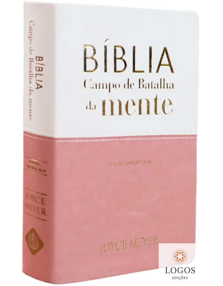 Bíblia Campo de Batalha da Mente - NVI - versão amplificada - capa luxo rosa e branca. 9786588570562