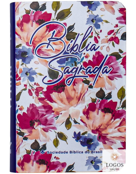 Mini Bíblia Sagrada - NAA - edição de bolso - capa luxo - flores rosa. 7899938428351