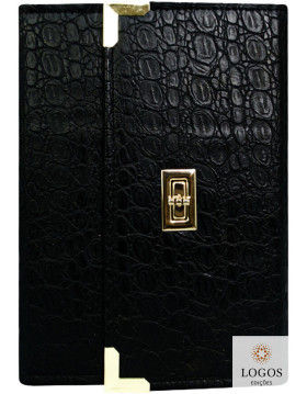 Bíblia bolsa com alça - ARC - harpa - Croco preta. 7796898993250