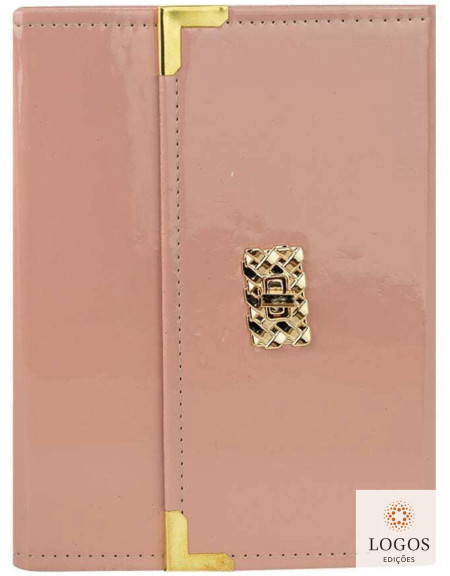 Bíblia bolsa com alça - ARC - harpa - Verniz rose. 7796898993182