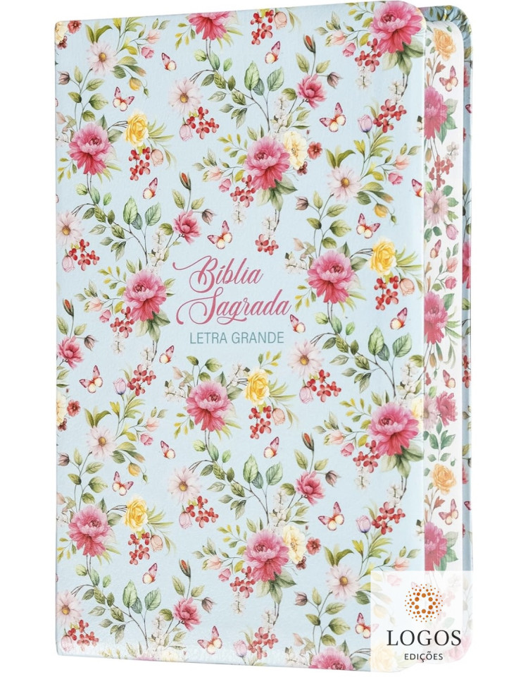 Bíblia Leitura Perfeita - NVI - letra grande - edição de luxo - capa soft-touch flores. 9786552172990