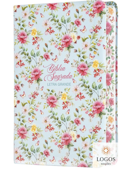 Bíblia Leitura Perfeita - NVI - letra grande - edição de luxo - capa soft-touch flores. 9786552172990