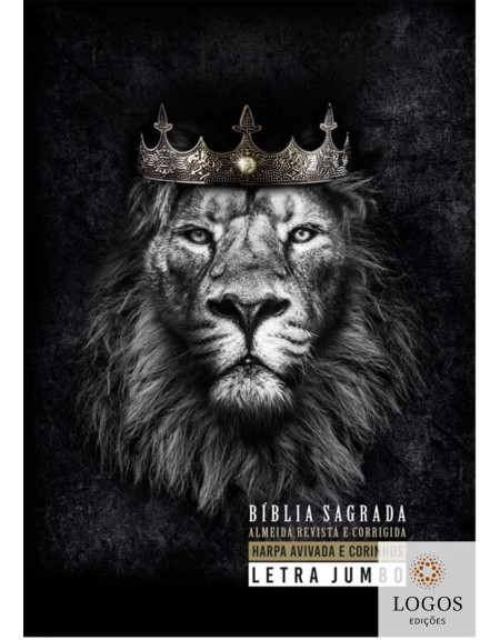 Bíblia Sagrada - ARC - com Harpa Avivada e Corinhos - letra jumbo - capa dura - Leão Rei dos reis. 7908084611934