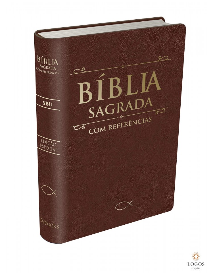 Bíblia sagrada com referências - capa castanha. 9788581580456