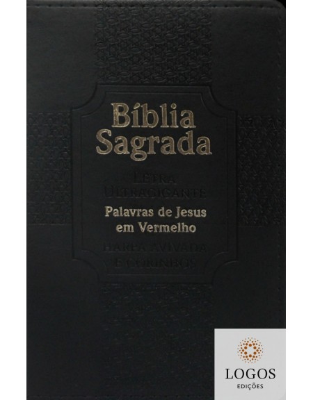 Bíblia Sagrada - ARC - com Harpa Avivada e Corinhos - letra ultra-gigante - capa luxo - Estrela preta. 7908084604912