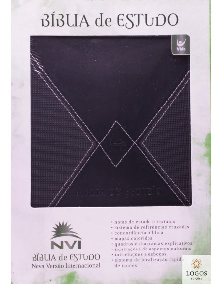 Bíblia de Estudo NVI - edição de luxo - capa preta. 9788000001890