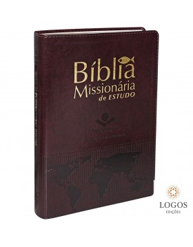 Bíblia Missionária de Estudo - RA - capa luxo - vinho nobre. 7898521814052
