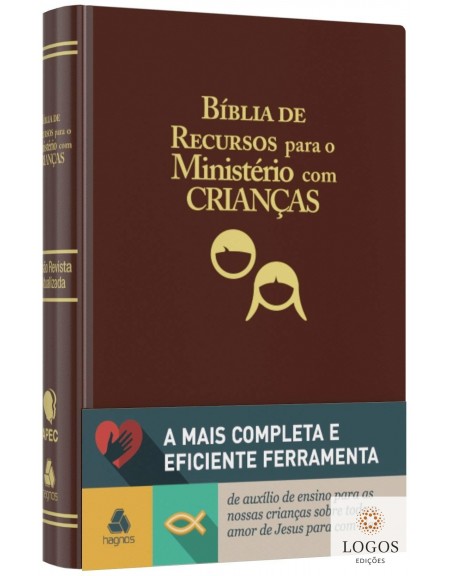 Bíblia de Recursos para o Ministério com Crianças - capa luxo - castanha. 9788577423033
