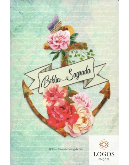 Bíblia Sagrada - ACF - capa dura - slim - Âncora flores. 9786588364253
